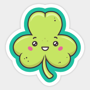 Kawaii Shamrock Sticker